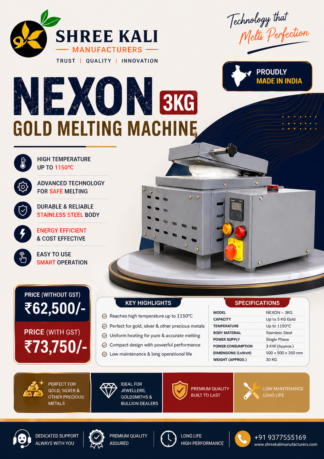 Nexon 3KG gold melting machine poster